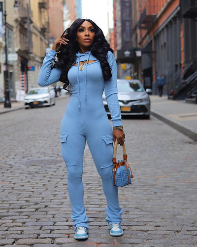 Swaggy Moment Jumpsuit ( Blue )
