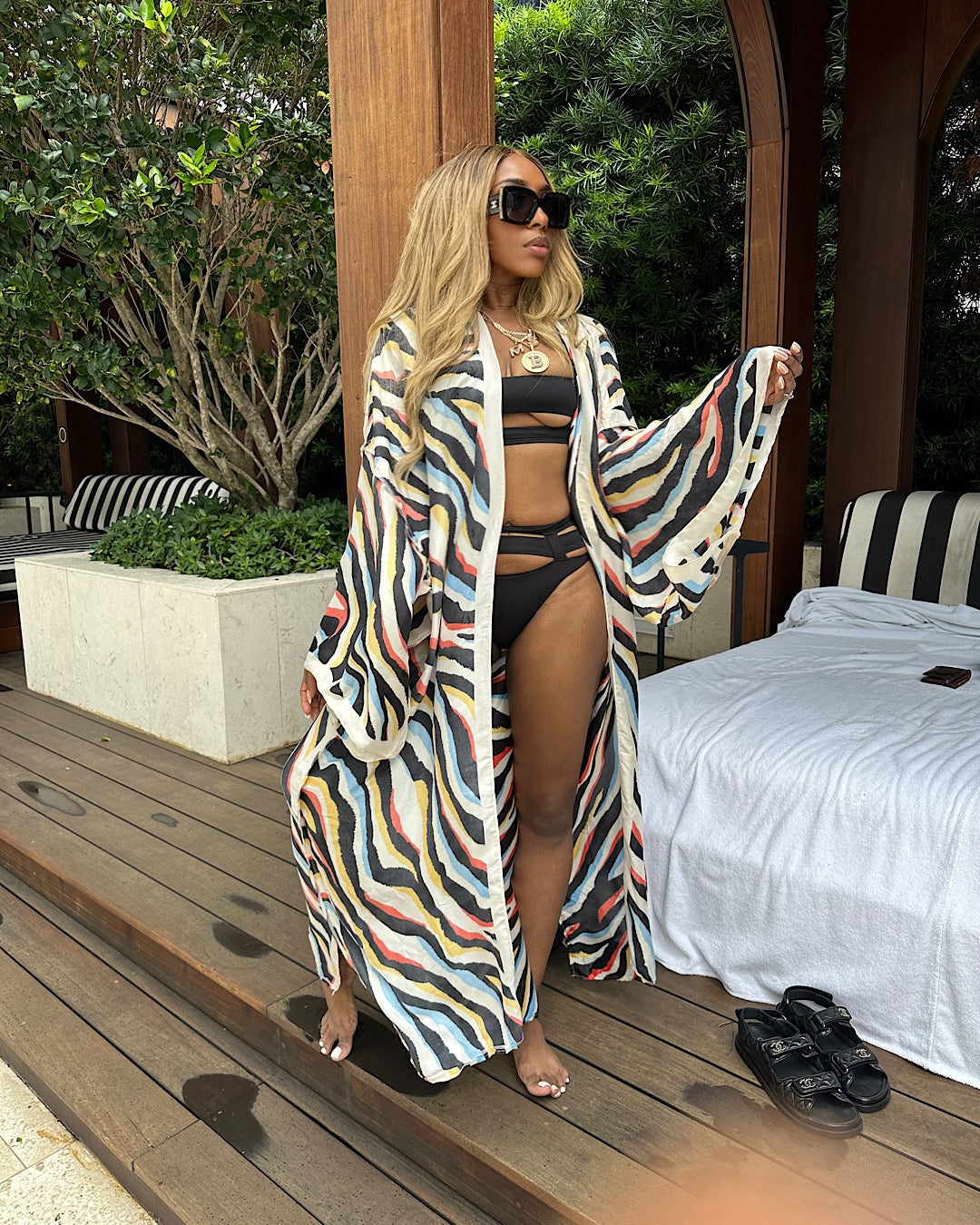 Zebra Action Kimono